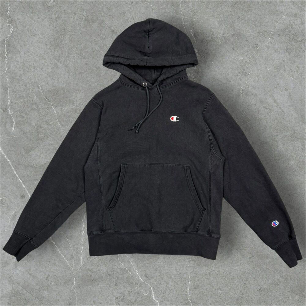 Vintage Y2K Reverse Weave Black Light Fade Champion Hoodie - Small
